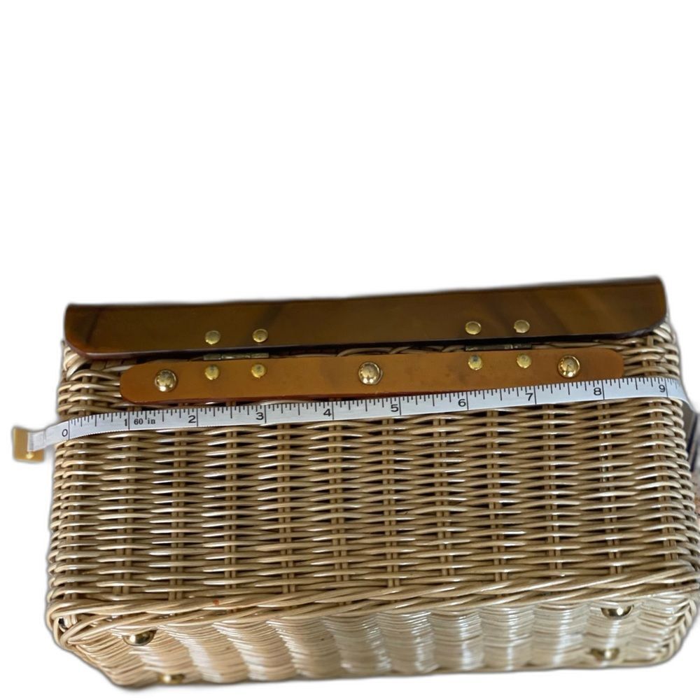 Beautiful Vintage Rattan (looks) handbag      "VINTAGE" - Picture 5 of 14